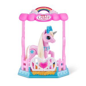 Unicornio Robot Pets Alive con establo